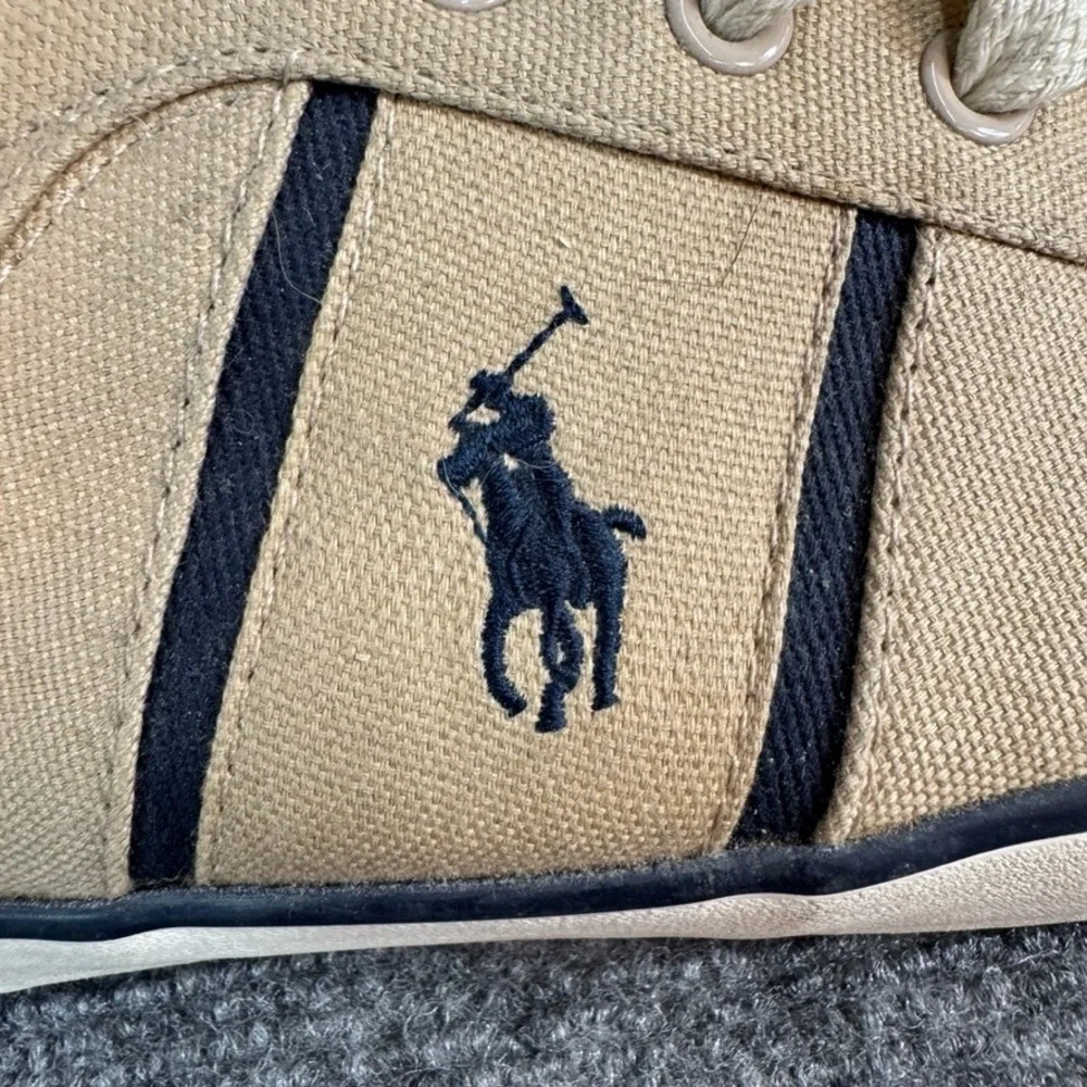Polo Ralph Lauren Bolingbrook Tan Canvas Low Top Sneakers Mens 13 D